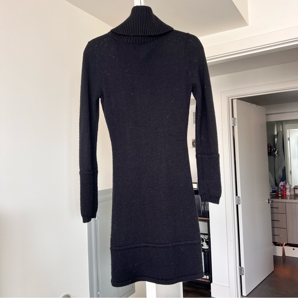 SOLD Vintage Bebe Cable Knit Turtleneck Sweater Dress - Picture 6 of 7